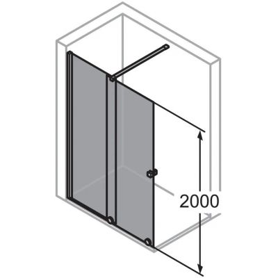 Huppe Xtensa drzwi prysznicowe 140 cm rozsuwane srebrny połysk/szkło przezroczyste XT0105069322881
