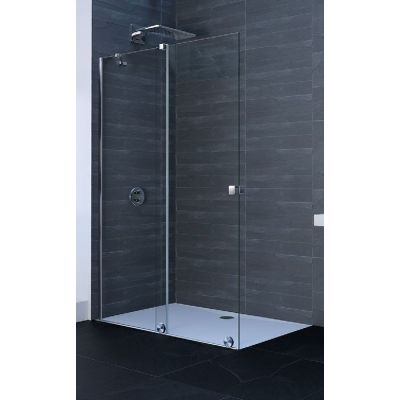 Huppe Xtensa pure 4-kąt drzwi prysznicowe 100 cm lewe srebrny połysk/szkło przezroczyste Anti-Plaque XT0121.069.322