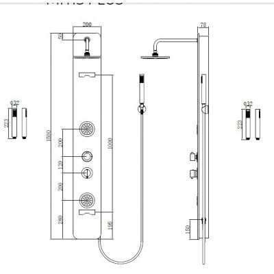 Invena Mitis Plus panel prysznicowy do hydromasażu chrom AK-64-003