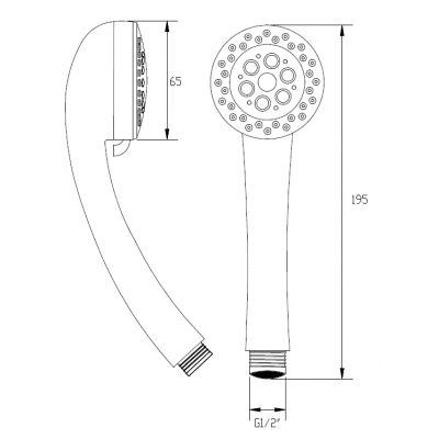 Invena Klio słuchawka prysznicowa chrom/szary AS-20-001