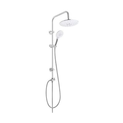 Zestaw prysznicowy z deszczownicą chrom/biały Invena Rotonda AU-27-O02