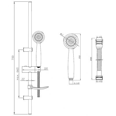 Invena Siros zestaw prysznicowy chrom/szary AU-80-001