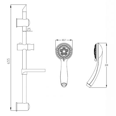 Invena Esla zestaw prysznicowy chrom/biały AU-94-001