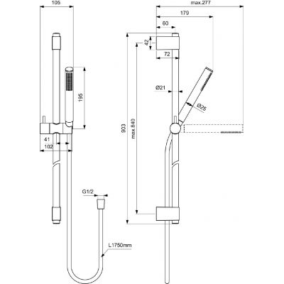 Ideal Standard Connect zestaw prysznicowy ścienny A7617GN