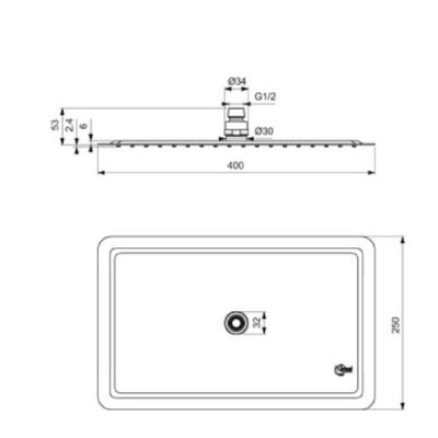 Ideal Standard Idealrain deszczownica 40x25 cm stal B0391MY