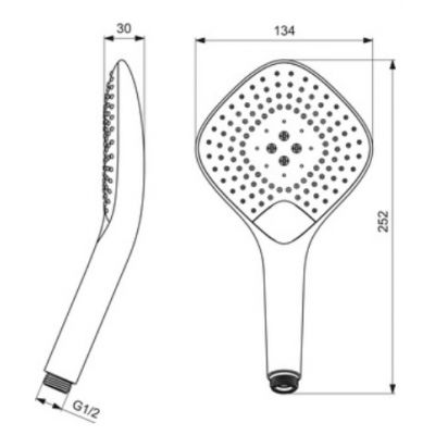 Ideal Standard Evo Diamond słuchawka prysznicowa chrom B1760AA