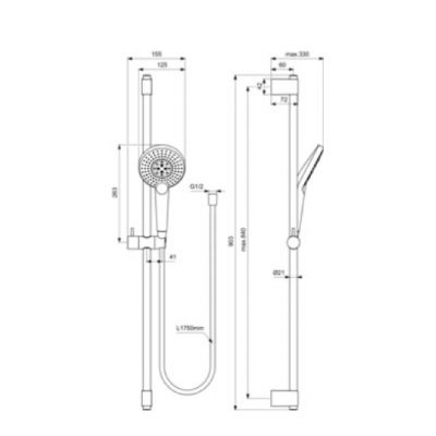 Ideal Standard Idealrain zestaw prysznicowy 90 B1763AA