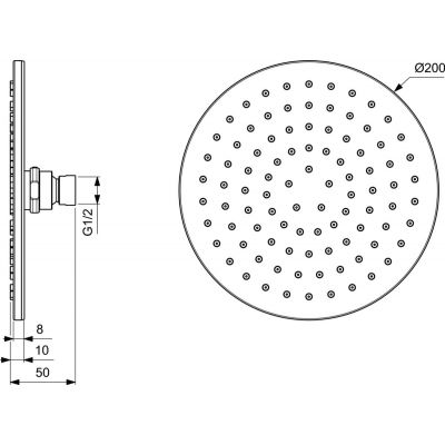 Ideal Standard Archimodule deszczownica 20 cm okrągła chrom połysk B9442AA