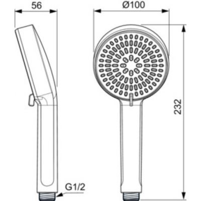 Ideal Standard Idealrain Alu+ słuchawka prysznicowa czarna BD580XG