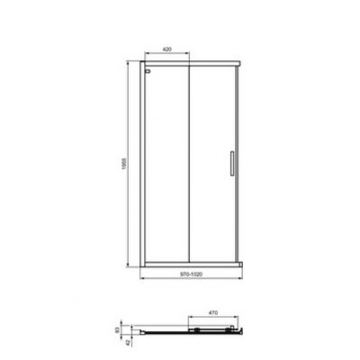 Ideal Standard Connect 2 drzwi prysznicowe cm rozsuwane srebrny szczotkowany/szkło przezroczyste K9262EO