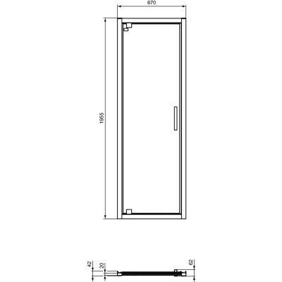 Ideal Standard Connect 2 drzwi prysznicowe 70 cm srebrny mat/szkło przezroczyste K9266EO