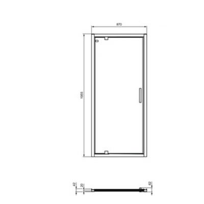 Ideal Standard Connect 2 drzwi prysznicowe 90 cm uchylne srebrny mat/szkło przezroczyste K9270EO