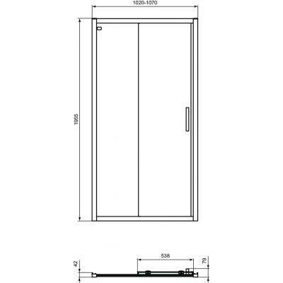 Ideal Standard Connect 2 drzwi prysznicowe 105 cm srebrny mat/szkło przezroczyste K9274EO