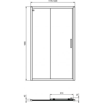Ideal Standard Connect 2 drzwi prysznicowe 120 cm srebrny mat/szkło przezroczyste K9277EO