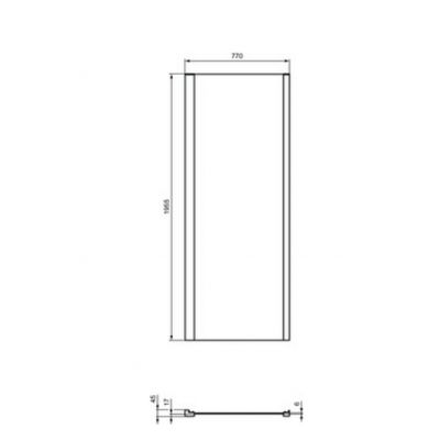 Ideal Standard Connect 2 ścianka prysznicowa 77 cm srebrny połysk/szkło przezroczyste K9299EO