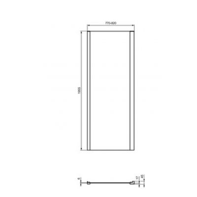 Ideal Standard Connect 2 ścianka prysznicowa 77 cm srebrny połysk/szkło przezroczyste K9299EO