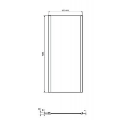 Ideal Standard Connect 2 ścianka prysznicowa 90 cm srebrny mat/szkło przezroczyste K9374EO