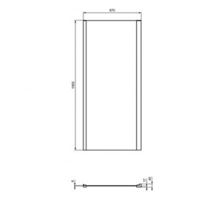 Ideal Standard Connect 2 ścianka prysznicowa 90 cm srebrny mat/szkło przezroczyste K9374EO
