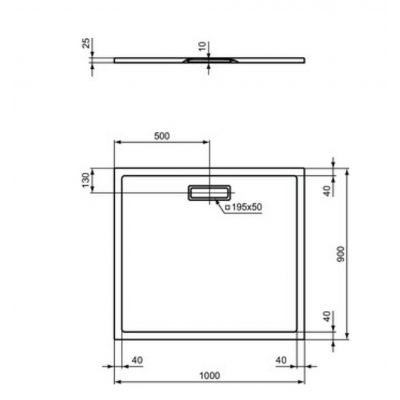 Ideal Standard Ultra Flat brodzik prostokątny 100x90 cm biały T448201