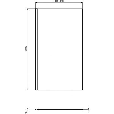 Ideal Standard I.Life ścianka prysznicowa walk-in 115,5 cm srebrny połysk/szkło przezroczyste T4873EO