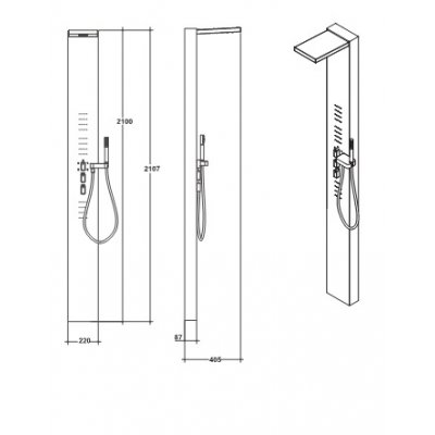 Ideal Standard Magnum 210 panel prysznicowy termostatyczny chrom T9373AA