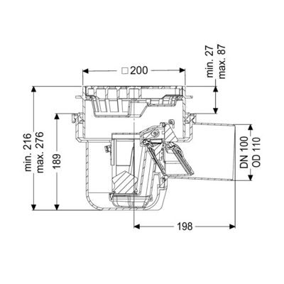 Kessel wpust piwniczny 20 cm czarny 52101