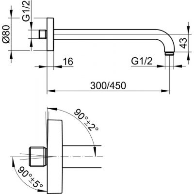 Keuco ramię prysznica brąz szczotkowany 51688030400