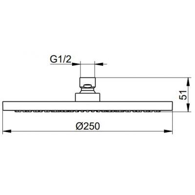 Keuco deszczownica 25 cm okrągła brąz szczotkowany 59886030201