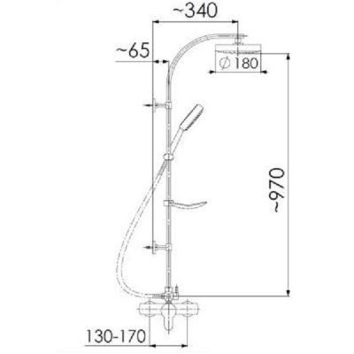 Kfa Sjenit zestaw prysznicowy z deszczownicą Aquila chrom 4706-920-00
