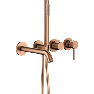 KFA Armatura Moza zestaw wannowo-prysznicowy podtynkowy szczotkowane różowe złoto 5039-411-34