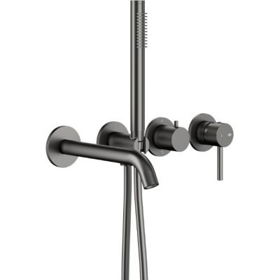 KFA Armatura Moza zestaw wannowo-prysznicowy podtynkowy gun metal grey 5039-411-61