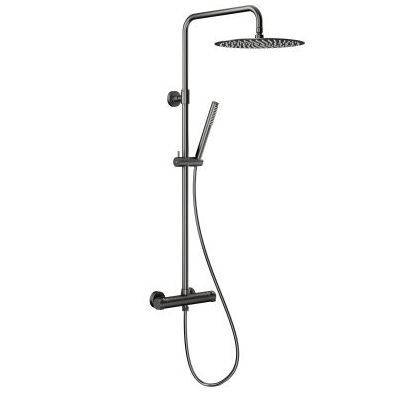 KFA Armatura Moza zestaw prysznicowy ścienny termostatyczny z deszczownicą gun metal grey 5736-920-61