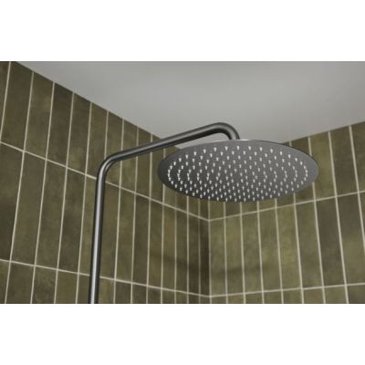 KFA Armatura Moza zestaw prysznicowy ścienny termostatyczny z deszczownicą gun metal grey 5736-920-61