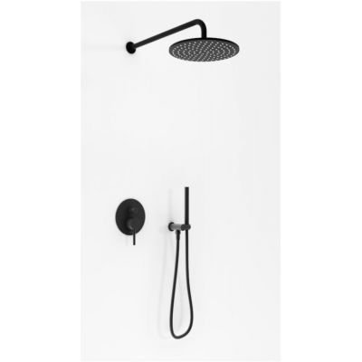 Kohlman Axel Black zestaw prysznicowy podtynkowy z deszczownicą czarny mat QW210ABR30