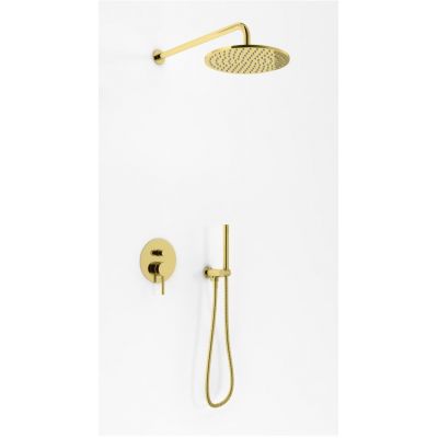 Kohlman Axel Gold zestaw prysznicowy podtynkowy z deszczownicą złoty QW210AGDR30