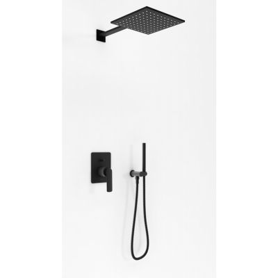 Kohlman Experience Black zestaw prysznicowy podtynkowy z deszczownicą 30 cm czarny mat QW210EBQ30