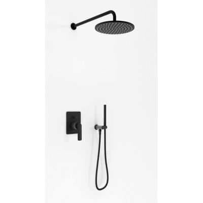Kohlman Experience Black zestaw prysznicowy podtynkowy z deszczownicą 30 cm czarny mat QW210EBR30
