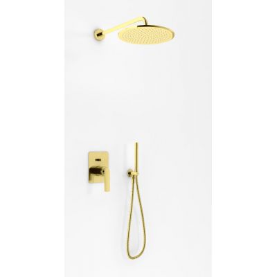 Kohlman Experience Brushed Gold zestaw prysznicowy podtynkowy z deszczownicą złoty szczotkowany QW210EGDBR25