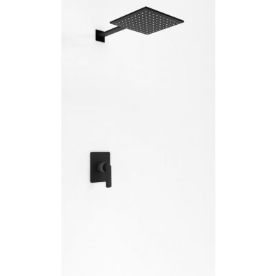 Kohlman Experience Black zestaw prysznicowy podtynkowy z deszczownicą 25 cm czarny mat QW220EBQ25EB