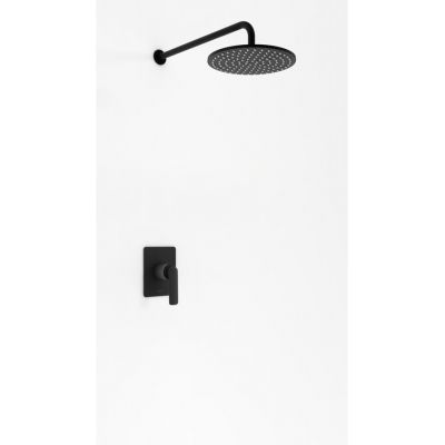 Kohlman Experience Black zestaw prysznicowy podtynkowy z deszczownicą 25 cm czarny mat QW220EBR25EB