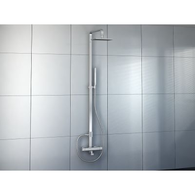Kohlman Foxal zestaw prysznicowy ścienny termostatyczny z deszczownicą chrom QW273F