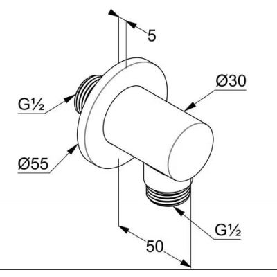 Kludi A-QA przyłącze kątowe czarny mat 6554739-00