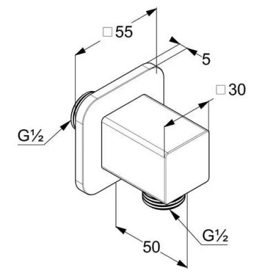 Kludi A-QA przyłącze kątowe chrom 6554805-00
