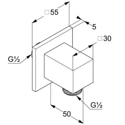 Kludi A-QA przyłącze kątowe czarny mat 6554939-00