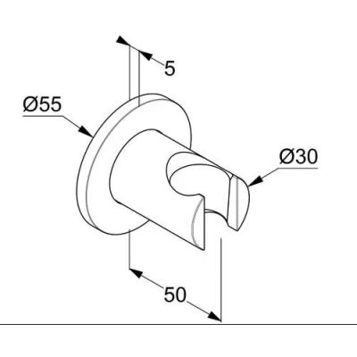 Kludi A-QA uchwyt prysznicowy chrom 6555705-00