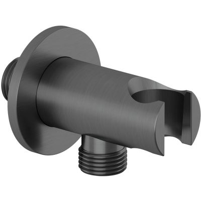 Kludi A-QA przyłącze kątowe z uchwytem czarny szczotkowany 65567N2-00