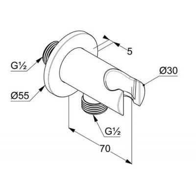 Kludi A-QA przyłącze kątowe z uchwytem biały mat 6556753-00