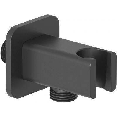 Kludi A-QA przyłącze kątowe z uchwytem czarny mat 6556839-00