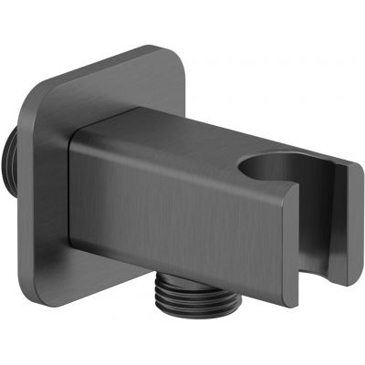Kludi A-QA przyłącze kątowe z uchwytem czarny szczotkowany 65568N2-00