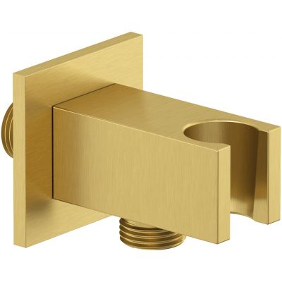 Kludi A-QA przyłącze kątowe z uchwytem złoty szczotkowany 65569N0-00